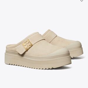 TORY BURCH MELLOW SHEARLING PLATFORM MULE